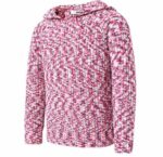 DKNY Youth Girls Chenille Pullover Hoodie Sweater Pink