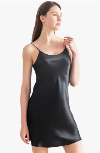 Silk dress Round Neck Spaghetti Strap