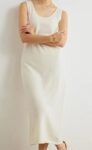 Women's Wool Long Suspender Dress O-Neck Sleeveless Slim Bottoming Sweater Dress