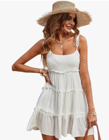 Womens Summer Dresses Wedding Guest Dresses Beach Sundresses Spaghetti Strap Flowy Boho Dress