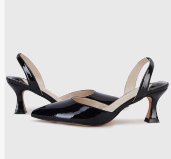 Juliet Holy Womens Pumps Shoes Pointed Toe Slip on Slingback Elastic Strap Classic Kitten Heels