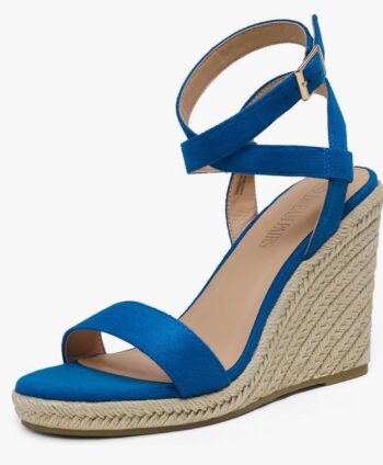 Womens Open Toe Espadrilles Dressy Platform Sandals Buckle Ankle Strap Stylish Wedges Sandals