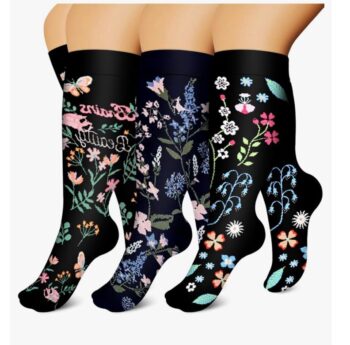 Laite Hebe Plus Size Compression Socks for Women and Men-3 pairs Wide Calf Knee High Support for Circulation