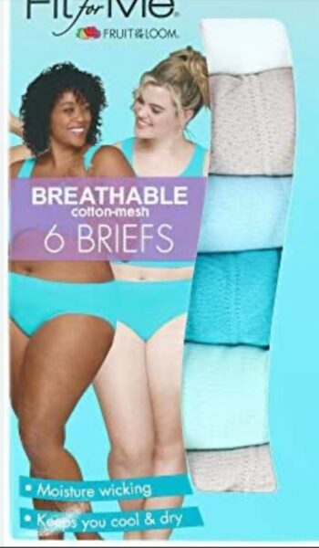 Fit for Me by Fruit of the Loom Women's Plus Size Breathable Micro-Mesh Brief Underwear, 6-Pack