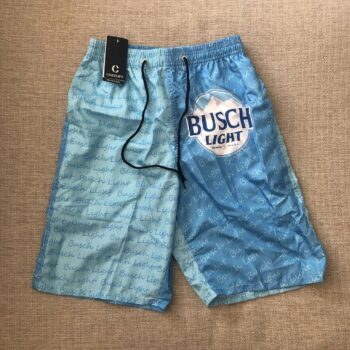 Cozylift Busch Beer Novelty Swim Trunks Men’s Lined Pockets Drawstring