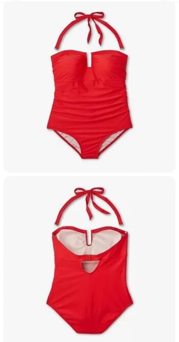 Kona Sol Womens Red One Piece Swimsuit