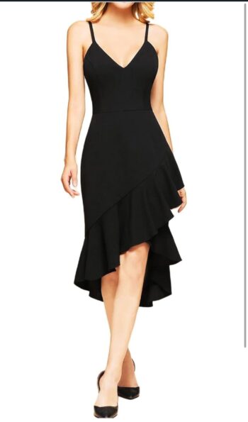 Summer Dresses for Women 2024 Spaghetti Straps V Neck Elegant Midi Dress Ruffle Hem Party Flowy Women Dresses