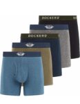 DOCKERS Mens Boxer Briefs Breathable Cotton Underwear for Men Pack of 5