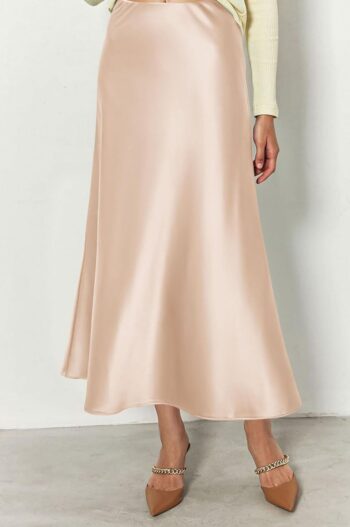 PRETTYGARDEN Women's Summer Midi Satin Skirt Dressy Casual High Waisted A Line Flowy Ruffle Elegant Party Skirts