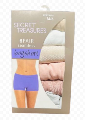 Secret Treasures Women's Seamless Boyshort Panties, 6-Pack