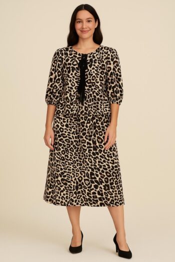 Trendy leopard print two-piece set