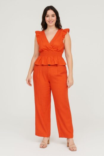 Orange Two-Piece Set (Top & Pants)