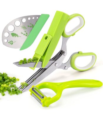 VIBIRIT Herb Scissor, Leaf Stripper, Stainless Steel 5 Blade