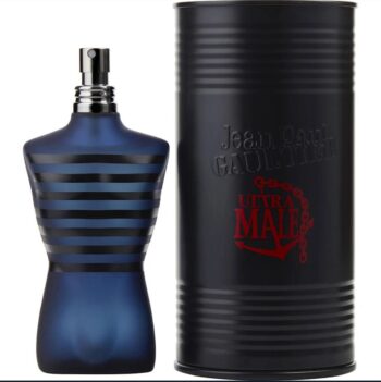 Men’s JEAN PAUL GAULTIER ULTRA MALE INTENSE 4.2OZ EDT SPRAY (BLACK & BLUE STRIPE BOTTLE)